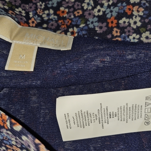 Michael Kors Blue Coral Floral Long Women's Skirt Lined Medium - Picture 4 of 9